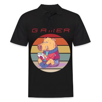 Funny Video Games Retro Console Games and Gamer Ga - Männer Poloshirt - Schwarz - Vorne - Kai (181cm)