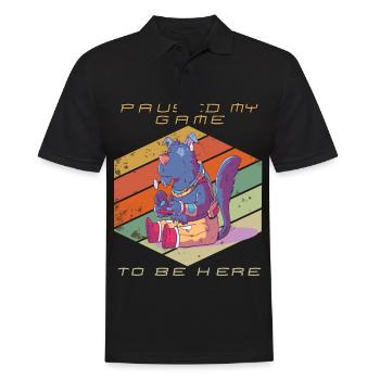 Jeux vidéo mis en pause mon jeu Retro Gaming Jeu amusant - Polo Homme - noir - Devant - Kai (181cm)