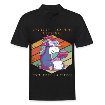 Video Games Gamer Paused My Game Retro Gaming Peng - Männer Poloshirt - Schwarz - Vorne - Kai (181cm)