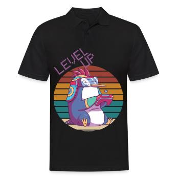 Level Up Gamer Retro Video Games Retro Gaming Peng - Männer Poloshirt - Schwarz - Vorne - Kai (181cm)