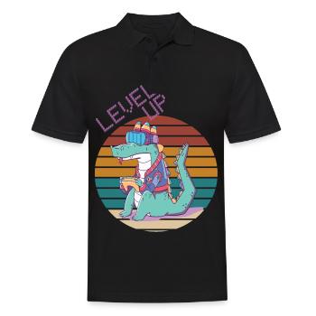 Level Up Gamer Retro Video Games Retro Gaming Croc - Men's Polo Shirt - black - Front - Kai (181cm)