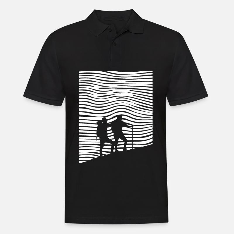 Wandern - (7) - Männer Poloshirt - Schwarz