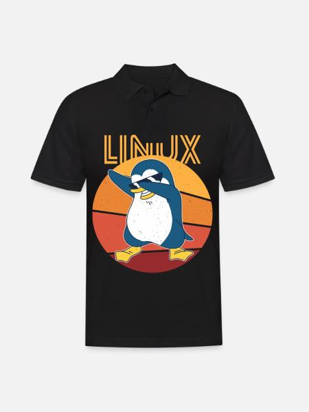 Linux Admin Cool Penguin Nerd Informatik - Herre poloshirt - sort