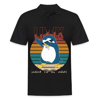 Linux Born To Be Root Cool Penguin Nerd Programmin - Männer Poloshirt - Schwarz - Vorne - Kai (181cm)