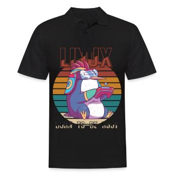 Linux Gamer Born To Be Root Cool Penguin Nerd Prog - Männer Poloshirt - Schwarz - Vorne - Kai (181cm)