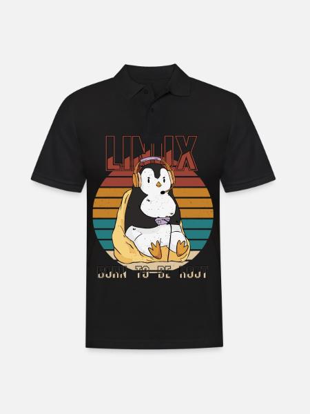 Linux Gamer Root Party Cool Penguin Nerd Programme - Männer Poloshirt - Schwarz