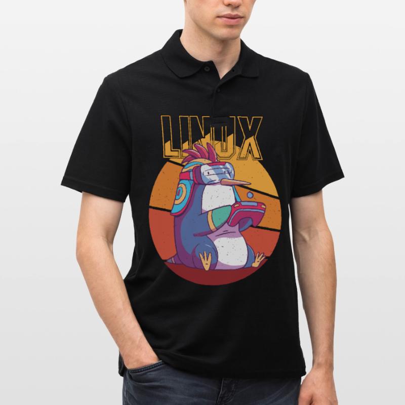 Gamer Linux Root Cool Penguin Nerd Game Programmer Männer Poloshirt