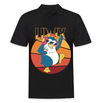 Party Linux Root Cool Penguin Nerd Game Programmer - Männer Poloshirt - Schwarz - Vorne - Kai (181cm)