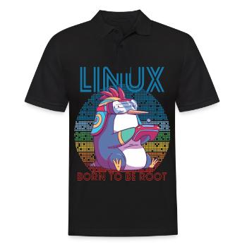 Linux Gamer Penguin Root Party Geek Programmer Adm - Männer Poloshirt - Schwarz - Vorne - Kai (181cm)