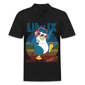 Linux Party Born To Be Root Geek Game Programmer A - Männer Poloshirt - Schwarz - Vorne - Kai (181cm)