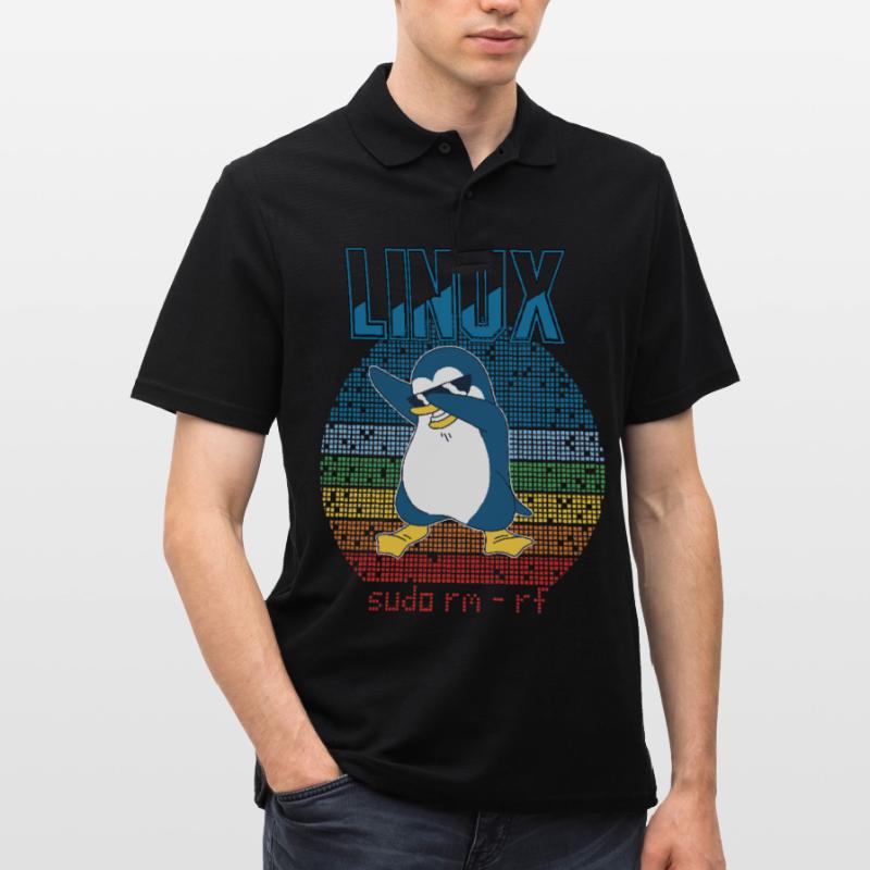 Linux sudo root geek admin pingouin nerd programmeur Polo Homme
