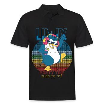 Linux Party Sudo Root Geek Admin Penguin Nerd Prog - Männer Poloshirt - Schwarz - Vorne - Kai (181cm)