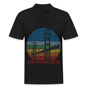 Golden Gate Bridge San Francisco Souvenir Californie - Polo Homme - noir - Devant - Kai (181cm)