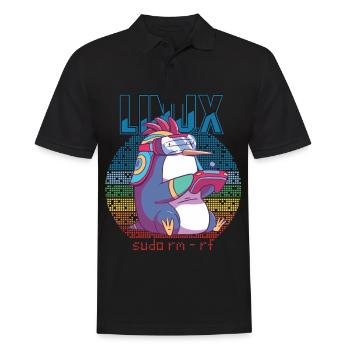 Linux Gamer Sudo Root Geek Admin Penguin Nerd Prog - Männer Poloshirt - Schwarz - Vorne - Kai (181cm)