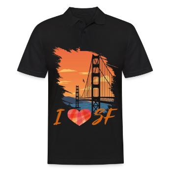 Golden Gate Bridge San Francisco Love California - Polo Homme - noir - Devant - Kai (181cm)