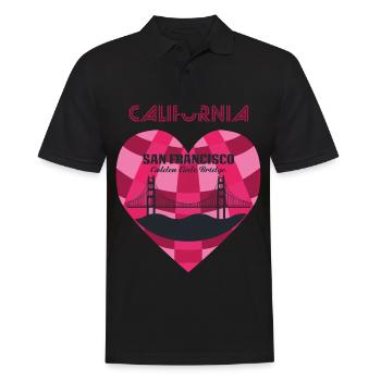 California Retro San Francisco Golden Gate Bridge - Polo Homme - noir - Devant - Kai (181cm)