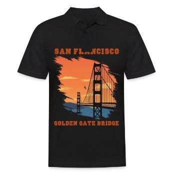 Golden Gate Bridge San Francisco Souvenir Californie - Polo Homme - noir - Devant - Kai (181cm)