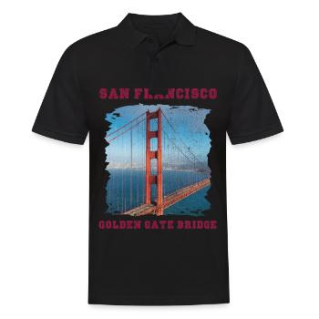 Golden Gate Bridge Souvenir San Francisco Californie - Polo Homme - noir - Devant - Kai (181cm)