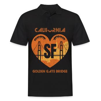 Golden Gate Bridge en Californie San Francisco Sun - Polo Homme - noir - Devant - Kai (181cm)