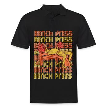 Bench Press Retro Gym Chest Workout Entraînement en force - Polo Homme - noir - Devant - Kai (181cm)