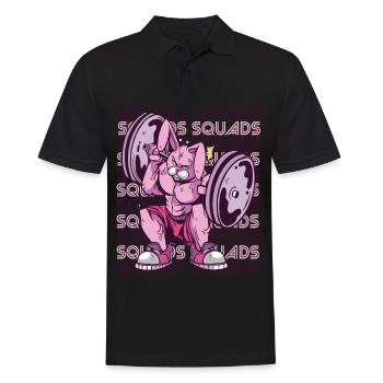 Squad Rabbit Gym Motivation Workout Krafttraining - Männer Poloshirt - Schwarz - Vorne - Kai (181cm)