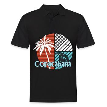 Copacabana Palmiers Vagues d’été Soleil Brésil Ri - Polo Homme - noir - Devant - Kai (181cm)