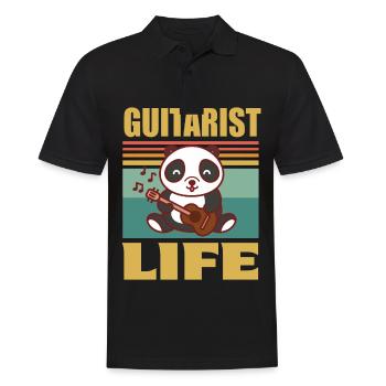 Guitare Mignon Panda Guitariste Rock Guitare Gi - Polo Homme - noir - Devant - Kai (181cm)