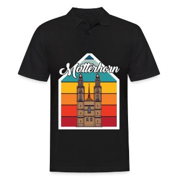 Cervin Suisse Zermatt Alpes souvenir ski montagne - Polo Homme - noir - Devant - Kai (181cm)