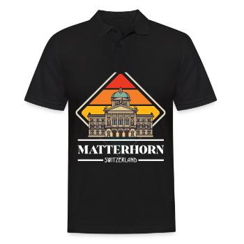 Matterhorn Schweiz Alpen Souvenir Skifahren Berge - Männer Poloshirt - Schwarz - Vorne - Kai (181cm)