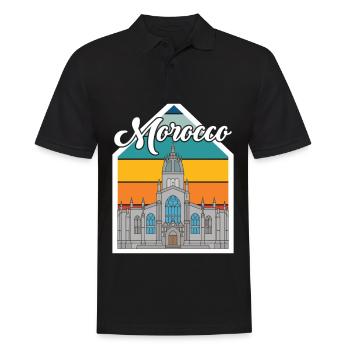 Marokko Skyline Afrika Stadt Gibraltar Ozean - Männer Poloshirt - Schwarz - Vorne - Kai (181cm)