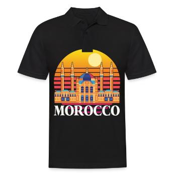 Maroc Temple Afrique Gibraltar Plage marocaine - Polo Homme - noir - Devant - Kai (181cm)
