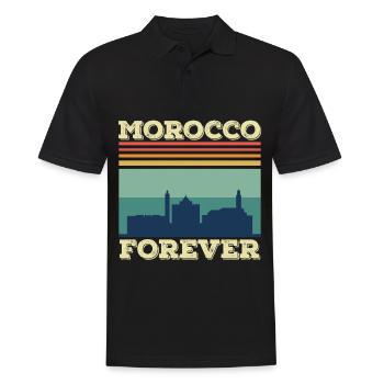 Maroc pour toujours Afrique Gibraltar Souv marocain - Polo Homme - noir - Devant - Kai (181cm)