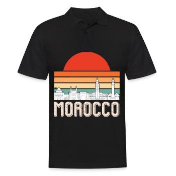 Maroc Skyline Afrique Gibraltar Souven marocain - Polo Homme - noir - Devant - Kai (181cm)