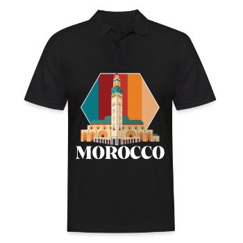 Marokkaner Souvenir Marokko Skyline Afrika Gibralt - Männer Poloshirt - Schwarz - Vorne - Kai (181cm)