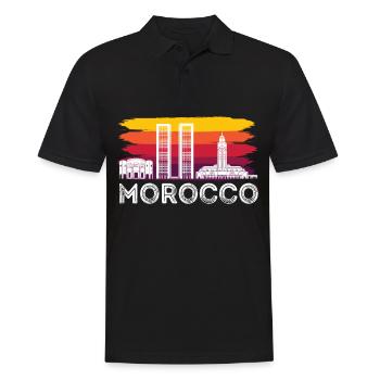 Moroccan Tourist Morocco Skyline Africa Gibralta - Men's Polo Shirt - black - Front - Kai (181cm)