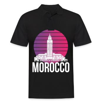 Marokkaner Stadt Marokko Skyline Afrika Gibraltar - Männer Poloshirt - Schwarz - Vorne - Kai (181cm)
