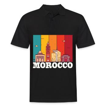Maroc Skyline Afrique Souvenir Marocain Gibralt - Polo Homme - noir - Devant - Kai (181cm)