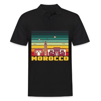Afrique Maroc Skyline Souvenir Africain Maroc - Polo Homme - noir - Devant - Kai (181cm)