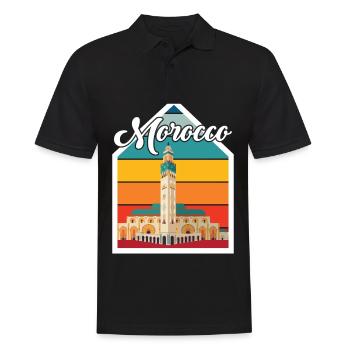 Afrique Souvenir Maroc Skyline Marok africain - Polo Homme - noir - Devant - Kai (181cm)