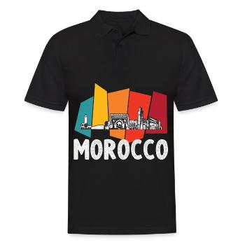 Rétro Maroc Skyline Afrique Souvenir Marocain G - Polo Homme - noir - Devant - Kai (181cm)