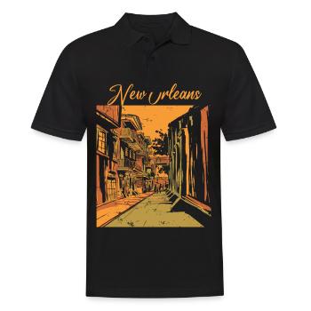 Nouvelle-Orléans Louisiane Souvenir Bourbon Street - Polo Homme - noir - Devant - Kai (181cm)