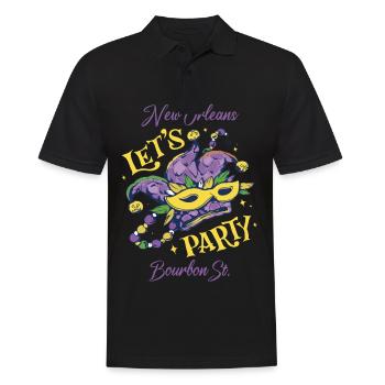 Carnaval Bourbon Street Nouvelle-Orléans Souvenir Louis - Polo Homme - noir - Devant - Kai (181cm)