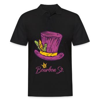 Bourbon Street Mardi Gras New Orleans French Quart - Men's Polo Shirt - black - Front - Kai (181cm)