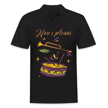New Orleans Bourbon Street Mardi Gras French Quart - Men's Polo Shirt - black - Front - Kai (181cm)