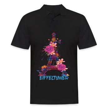Paris-Souvenir-France-Français-L’amour de l’œuf - Polo Homme - noir - Devant - Kai (181cm)