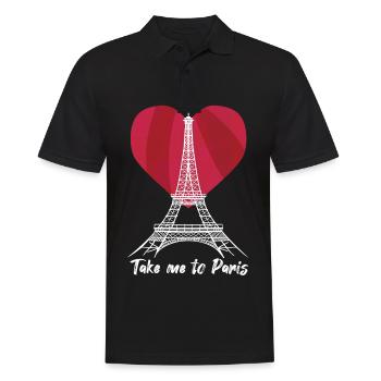 Emmenez-moi à Paris Tour Eiffel Love France Souve - Polo Homme - noir - Devant - Kai (181cm)
