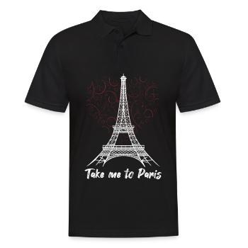 Tour Eiffel Emmène-moi à Paris Love France Souve - Polo Homme - noir - Devant - Kai (181cm)