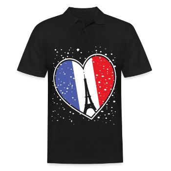 Schnee Paris Winter Eiffelturm Frankreich Schneefl - Männer Poloshirt - Schwarz - Vorne - Kai (181cm)