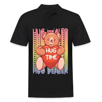 Teddy Hug Dealer Arc-en-ciel Mignon Teddy Bear Hug Time - Polo Homme - noir - Devant - Kai (181cm)