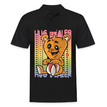 Love Teddy Rainbow Hug Dealer Cute Teddy Bear Hug - Men's Polo Shirt - black - Front - Kai (181cm)